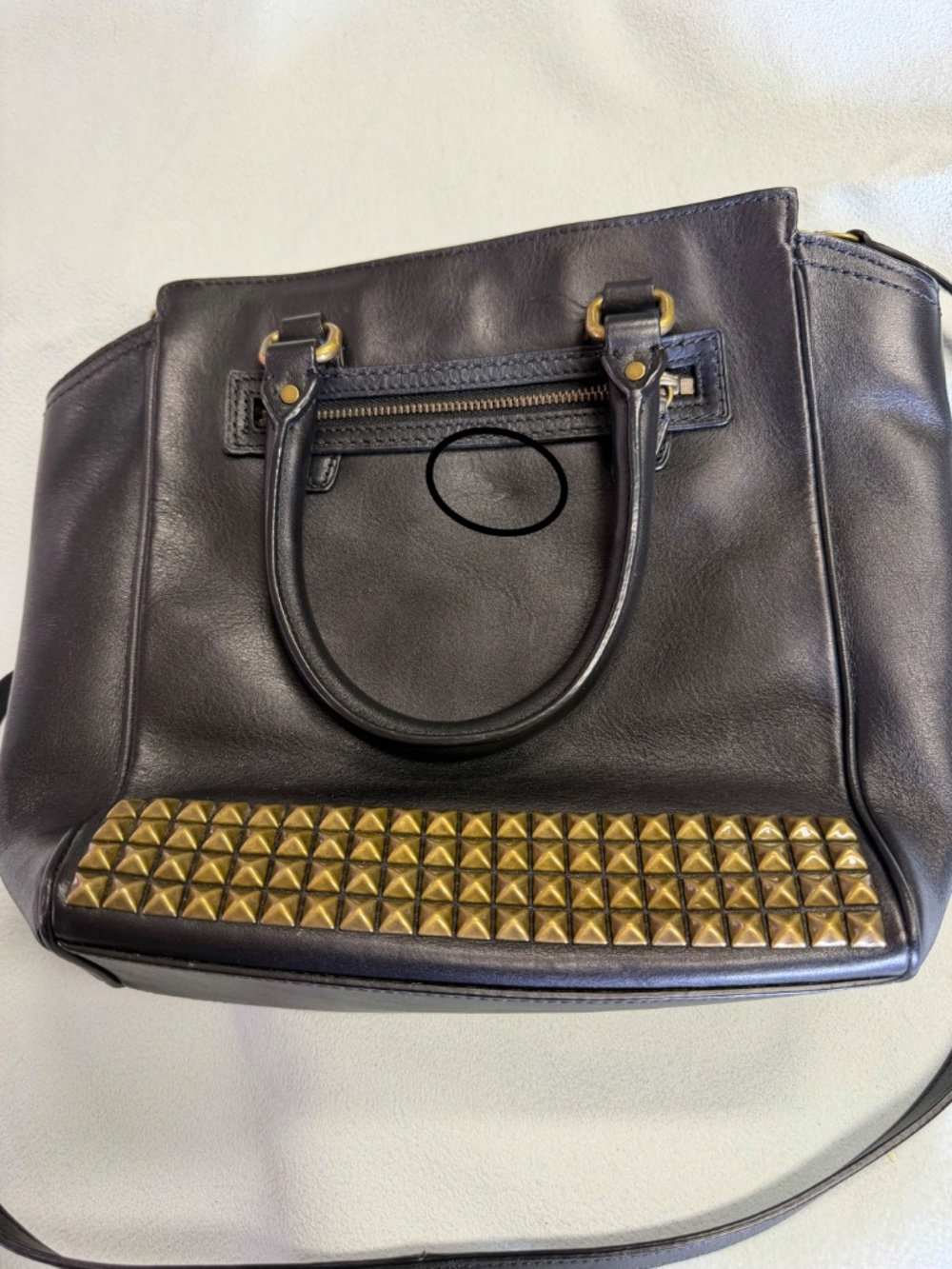 Coach Legacy Studded Mini Tanner Black Leather Crossbody Satchel Bag - Picture 9 of 13